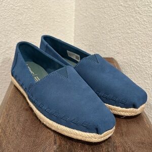 TOMS Slip-On  Blue Suede Alrope Espadrille Women’s Size 9.5